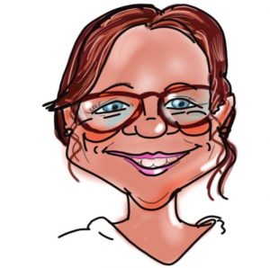 Caricature of Petula Bladen, Kingsley Roofing management